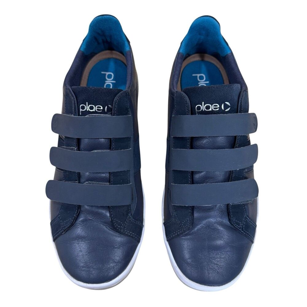 Plae Larkin Shoes Unisex Adult Blue Leather Suede Hook Loop Men9 Women10.5 EU42